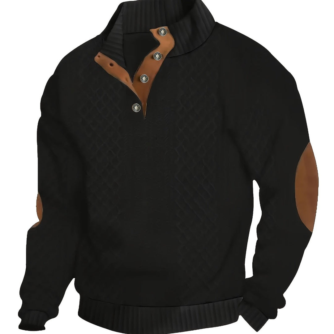 Gabriel | Textured Stand-Collar Jumper