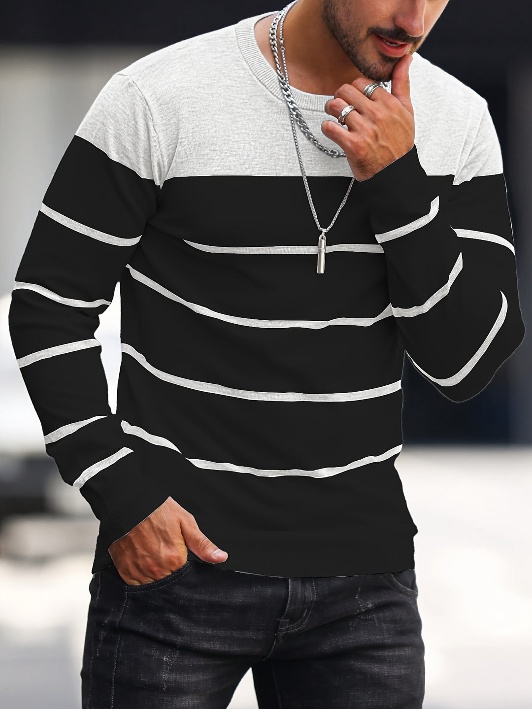 Rory | Colour-Block Striped Pullover