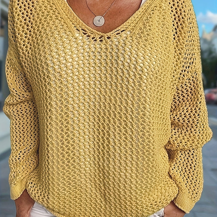 Fleur | Open-Knit Hooded Sweater