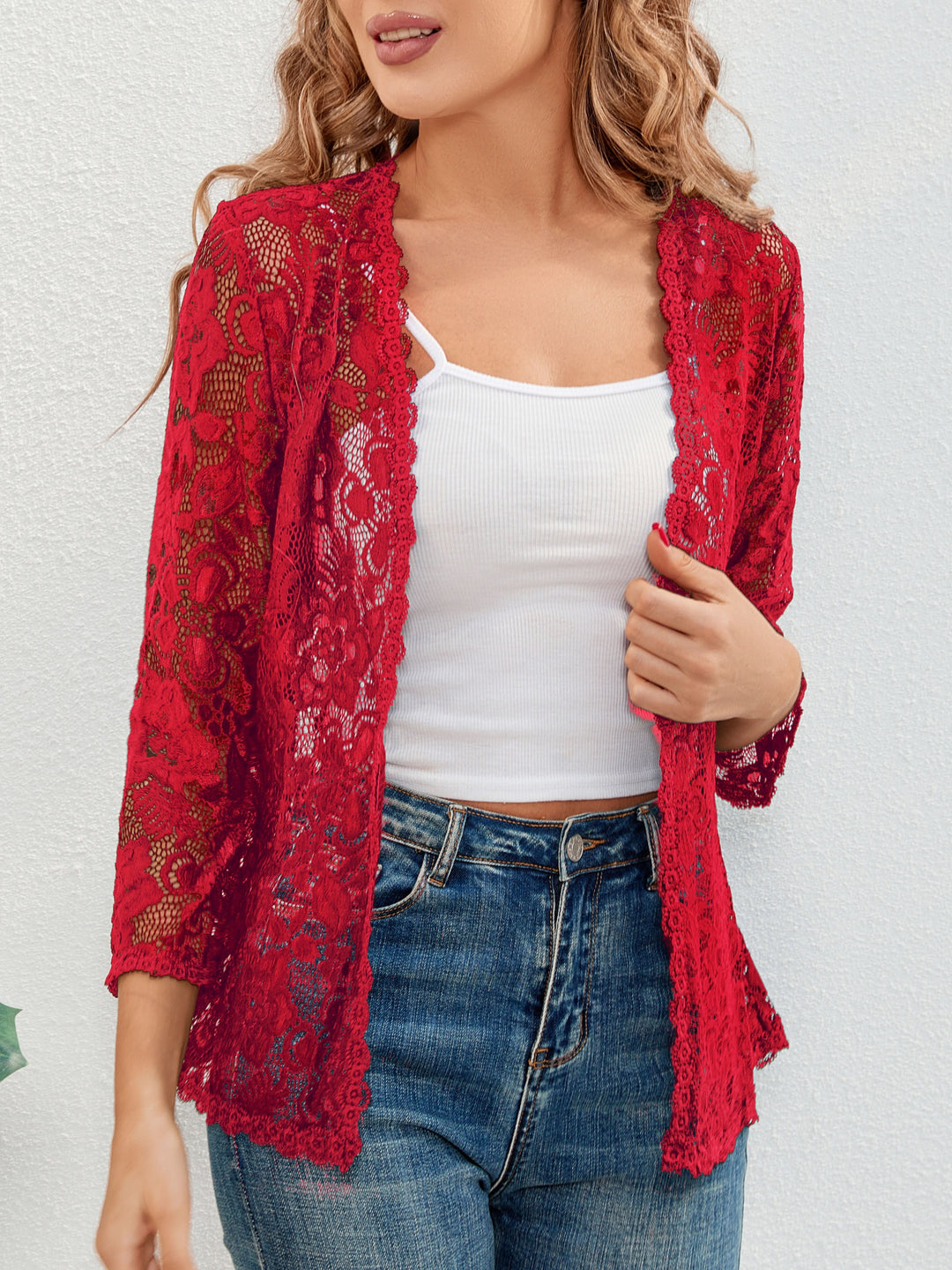 Marlena | Floral Lace Open-Front Cardigan