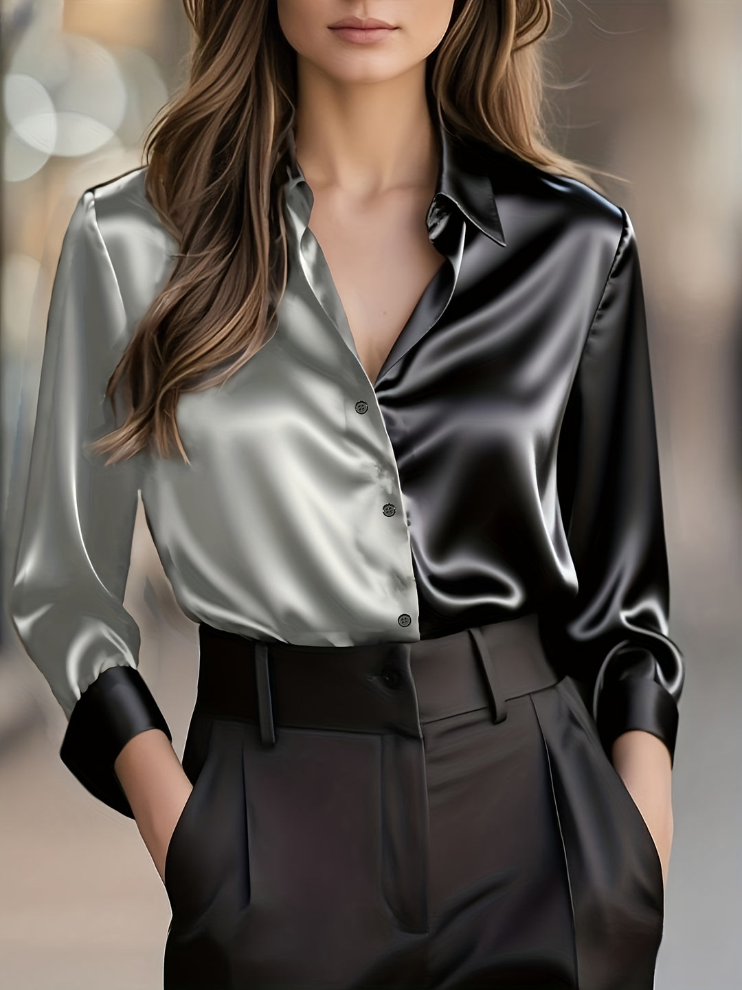 Lydia | Refined Colour-Block Shirt