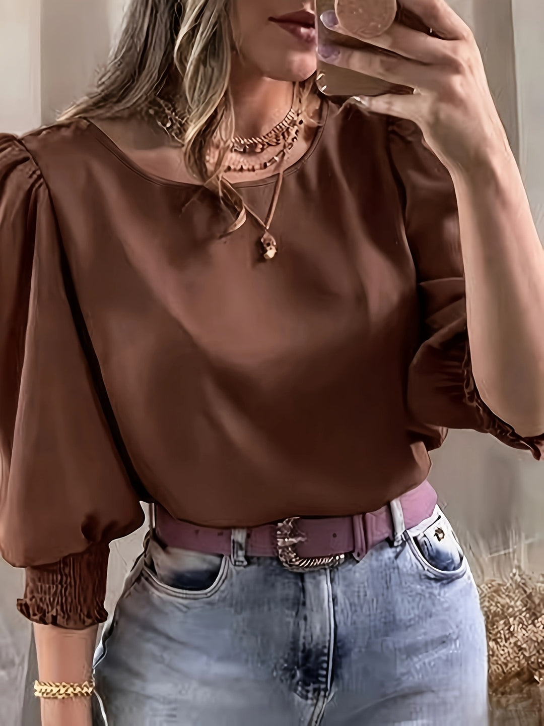 Gwyneth | Elegant Puff-Sleeve Blouse