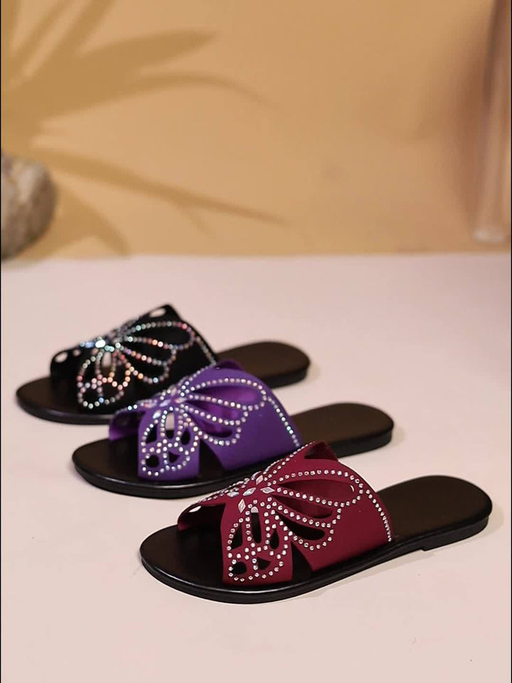 Rosalie | Sparkling Butterfly Slide Sandals