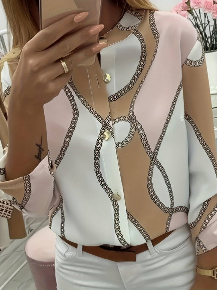 Vivien | Chain-Print Statement Blouse