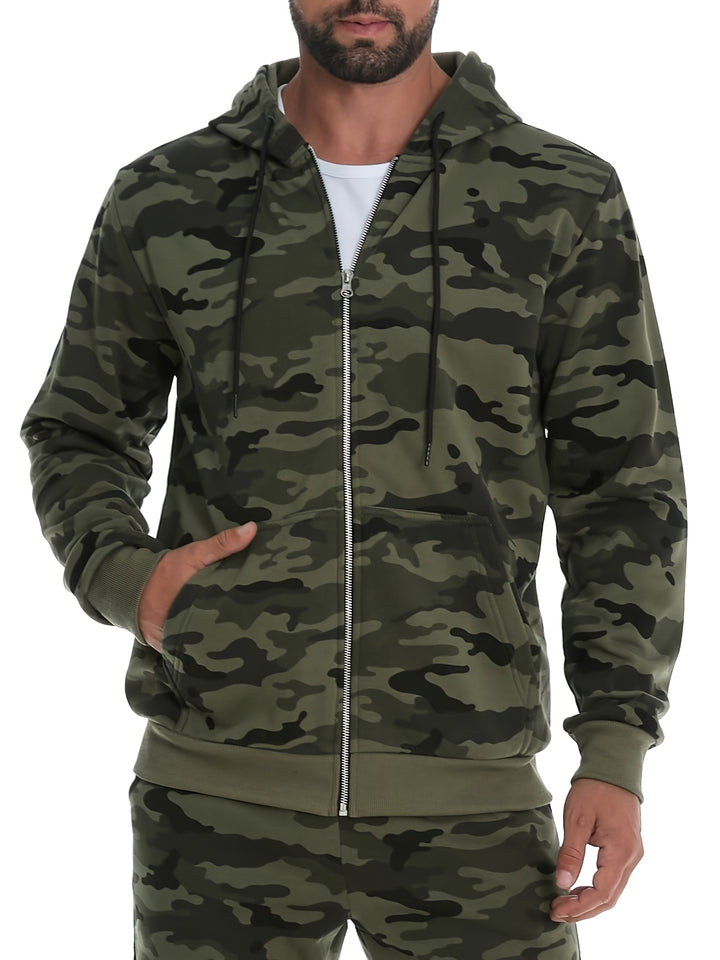 Ronan | Camouflage Zip-Up Hoodie