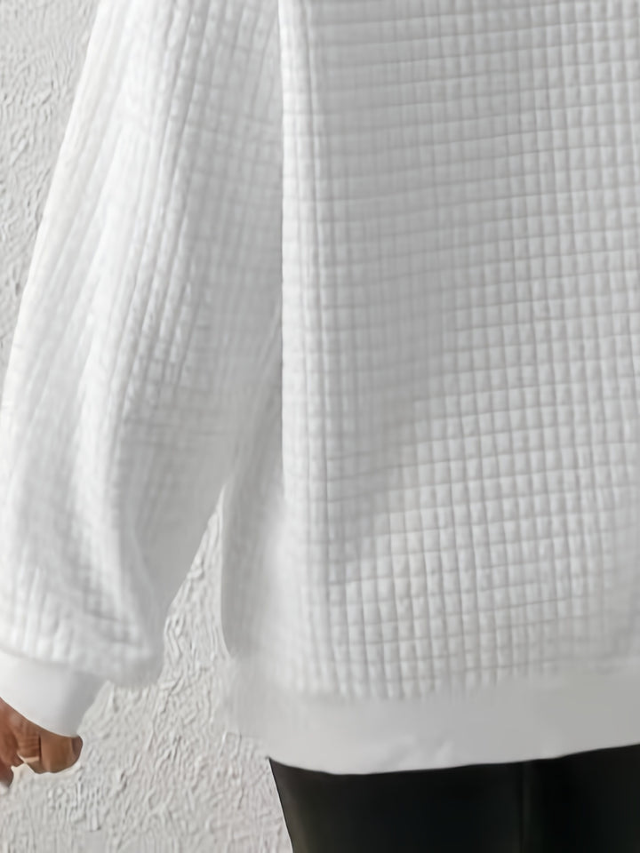 Elodie | Textured Quarter-Zip Pullover