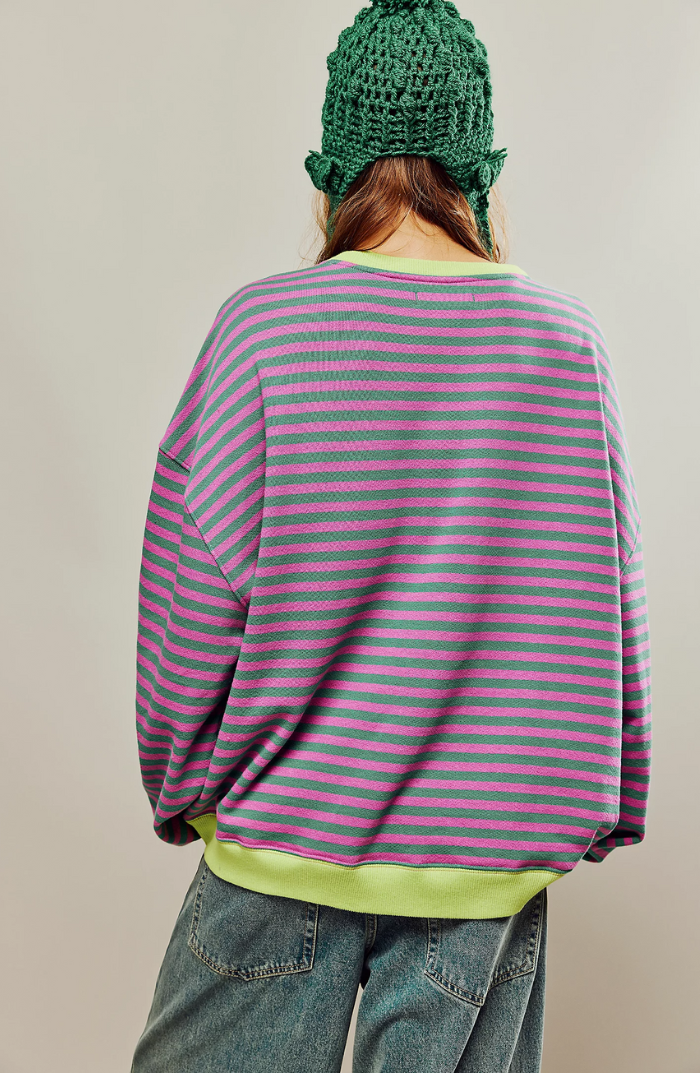 Rosemary | Striped Round-Neck Sweatshirt