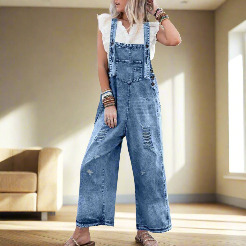 Heidi | Premium Vintage Style Plain Jumpsuit
