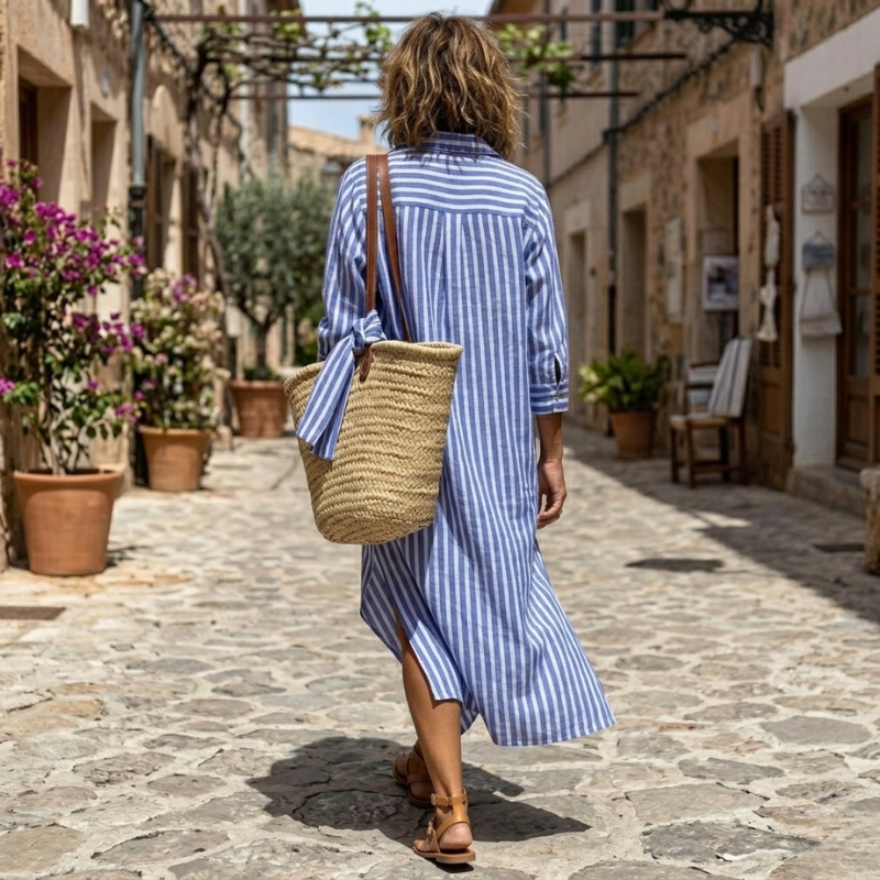 Juliet | Relaxed Striped Shirt Dress