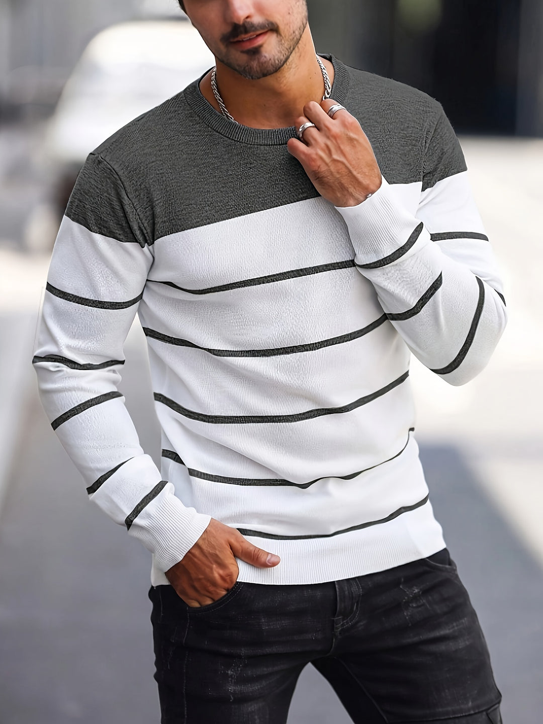 Rory | Colour-Block Striped Pullover