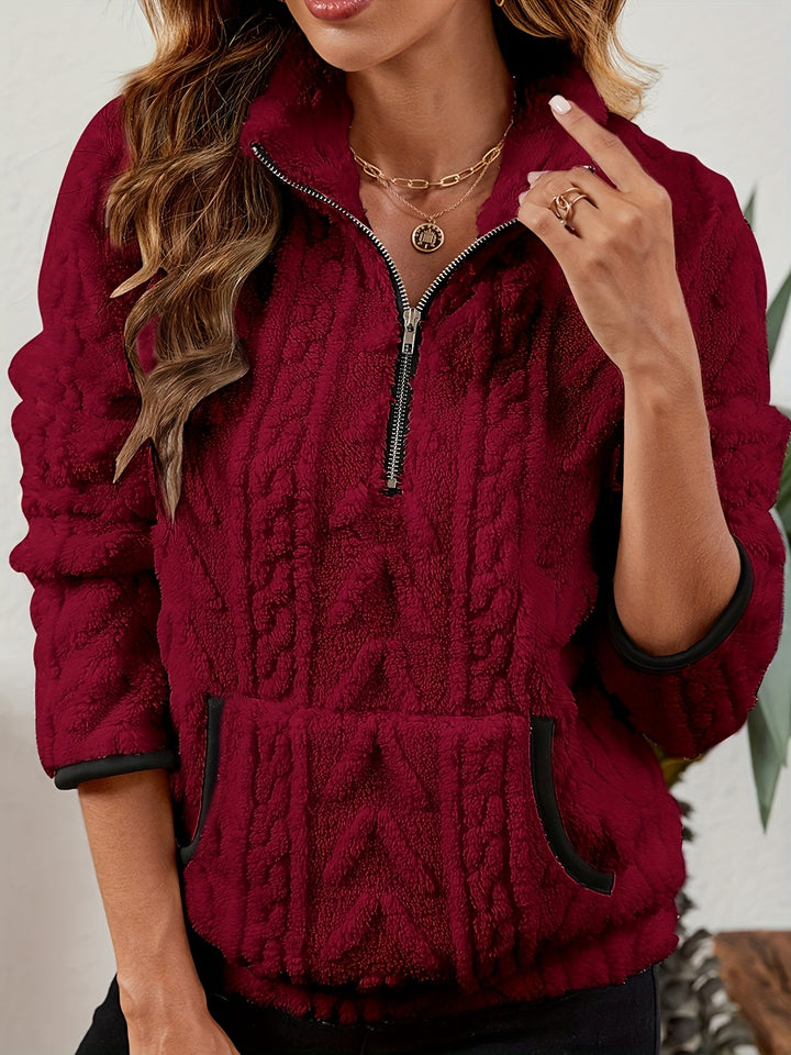 Thea | Textured Half-Zip Pullover
