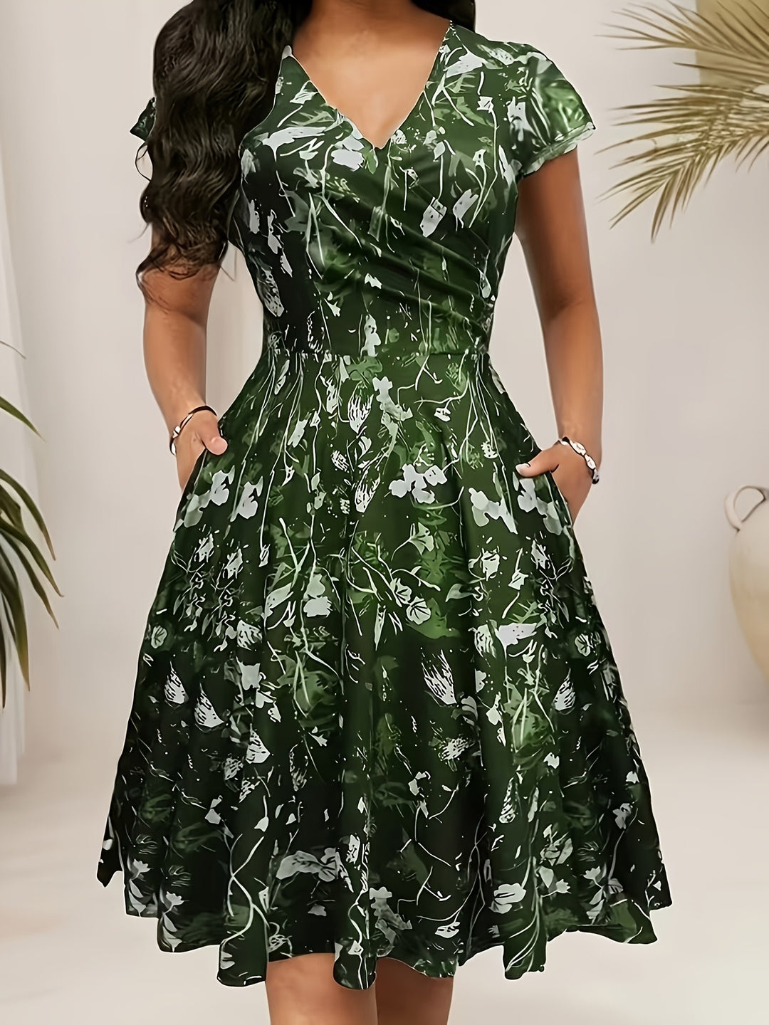 Nadine | Elegant Floral Midi Dress