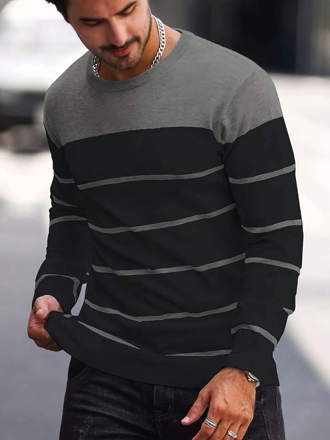 Rory | Colour-Block Striped Pullover