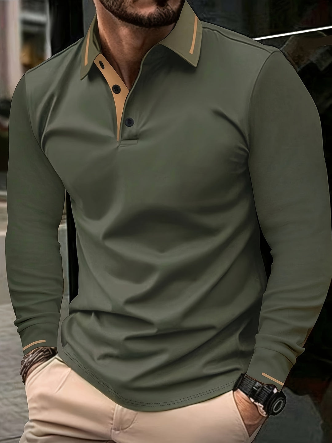 Reginald | Refined Long-Sleeve Polo Shirt