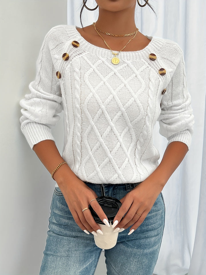 Winifred | Textured Button-Detail Sweater