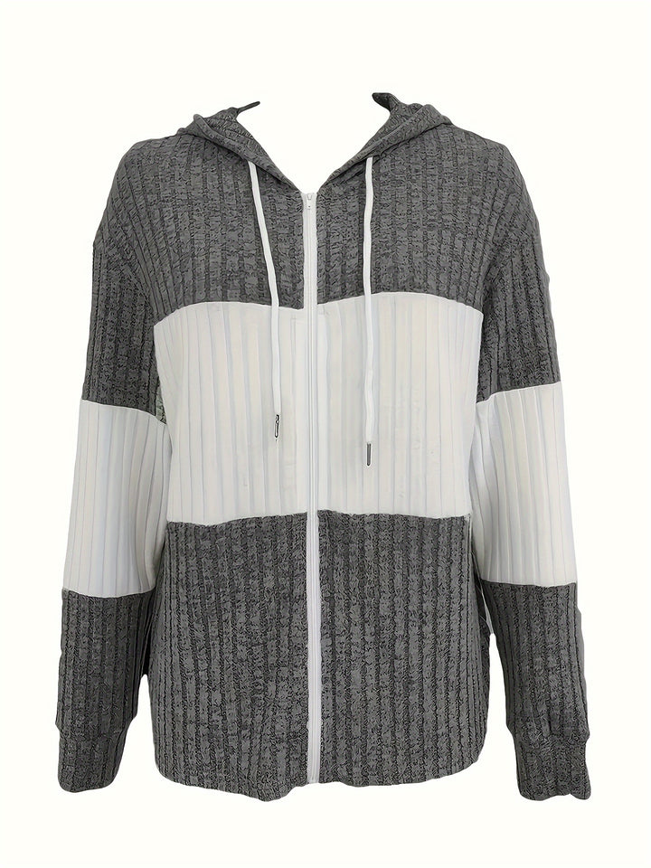 Tamara | Textured Hooded Zip Jacket