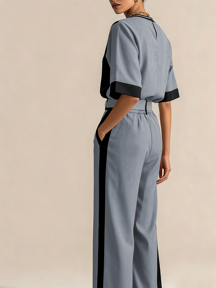 Belinda | Contrast-Trim Two-Piece Set