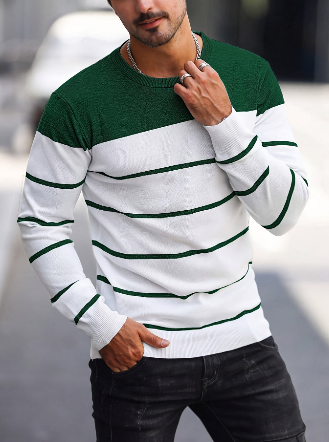 Rory | Colour-Block Striped Pullover