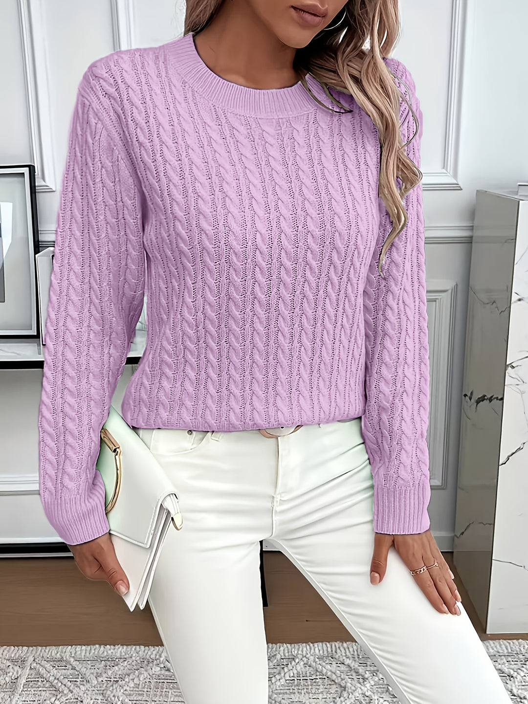 Lorelei | Cable-Knit Round Neck Sweater
