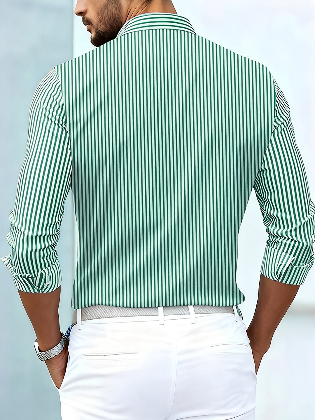 Sterling | Refined Striped Long Sleeve Shirt