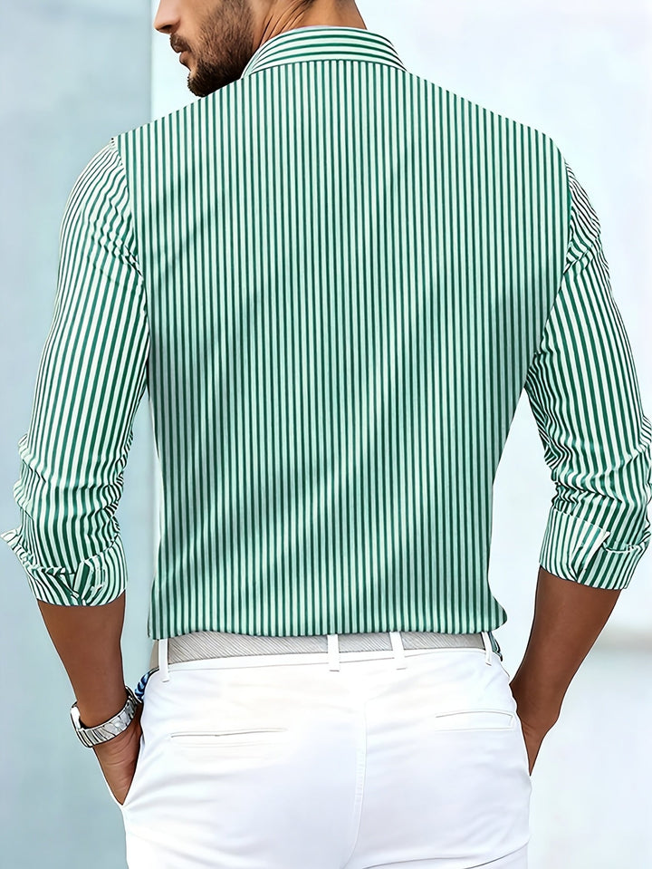 Sterling | Refined Striped Long Sleeve Shirt