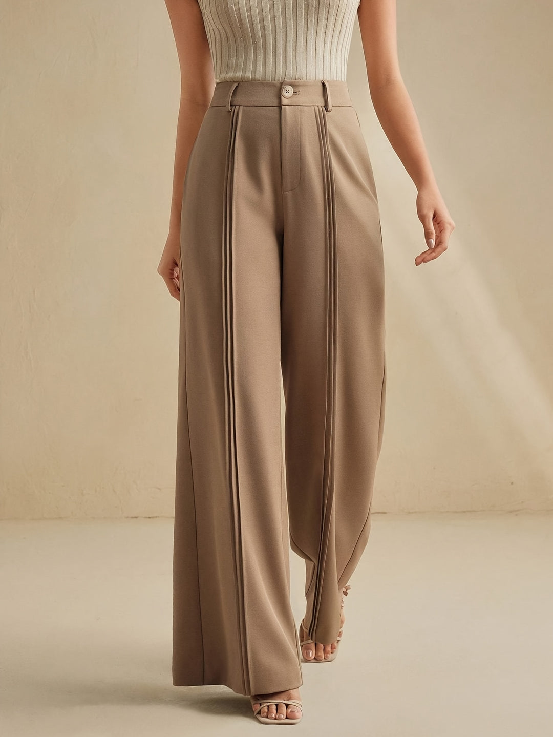 Cassia | Pleated Wide-Leg Trousers