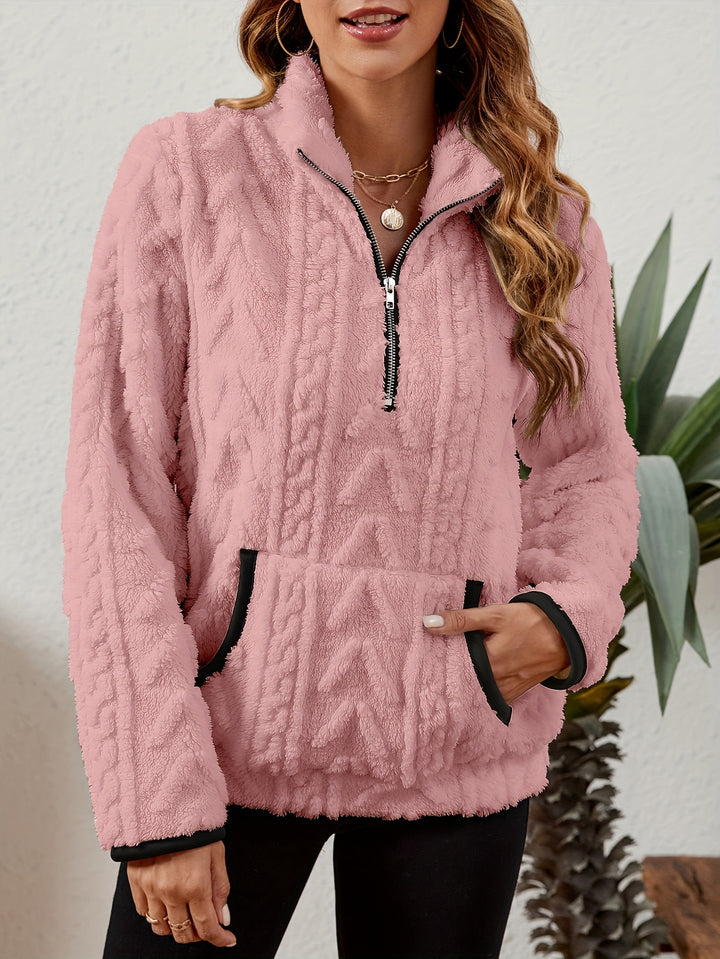 Thea | Textured Half-Zip Pullover