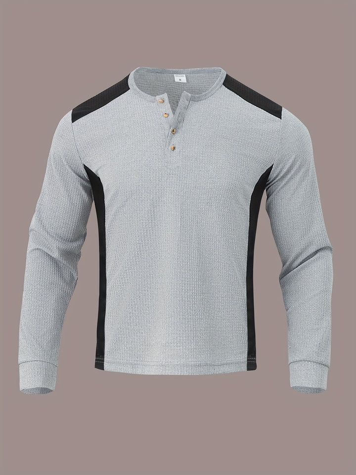 Sawyer | Textured Contrast Henley Shirt