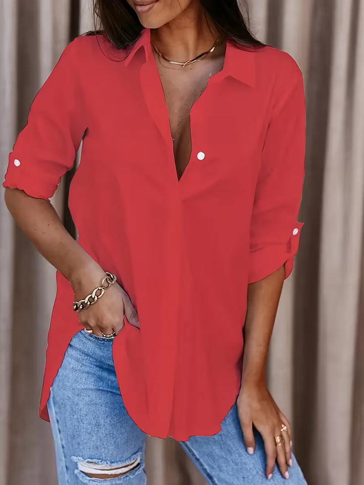 Evelyn | Relaxed Button-Up Long Sleeve Shirt