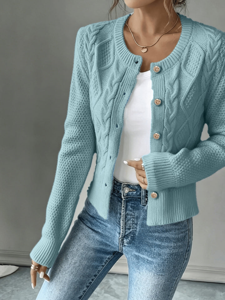 Cecilia | Cable-Knit Button-Front Cardigan