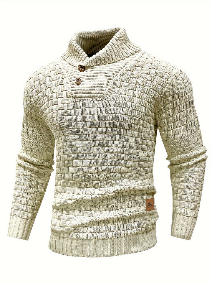 Barrett | Textured Shawl-Collar Jumper