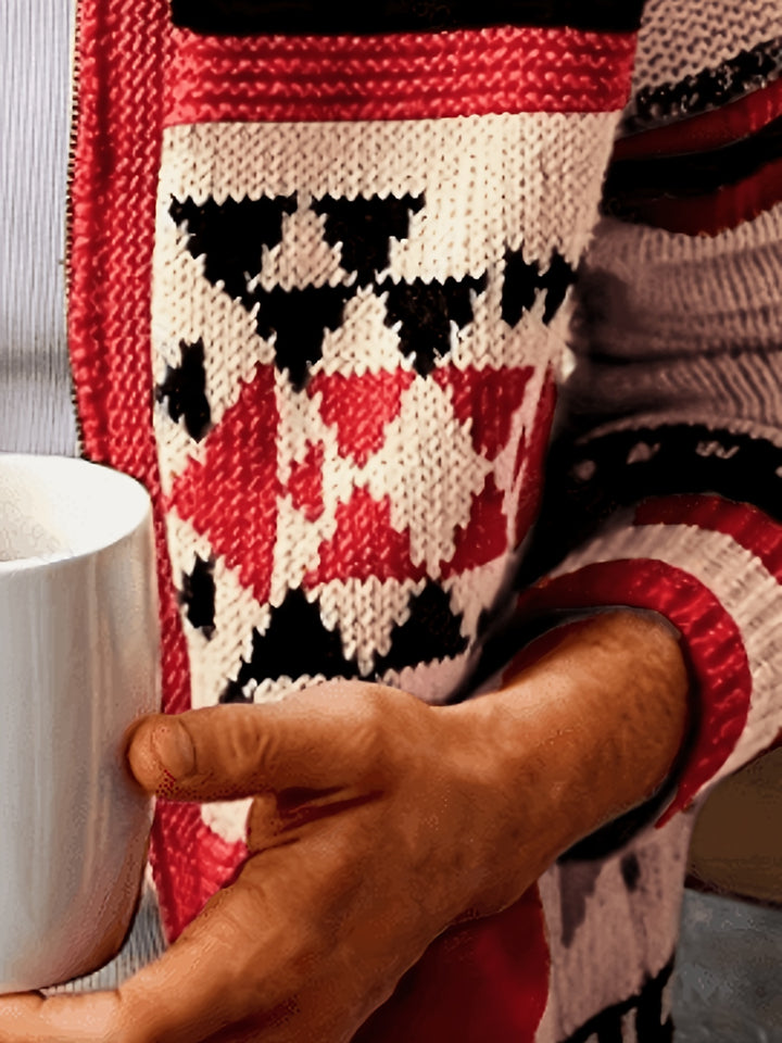 Rylan | Patterned Zip-Up Cardigan