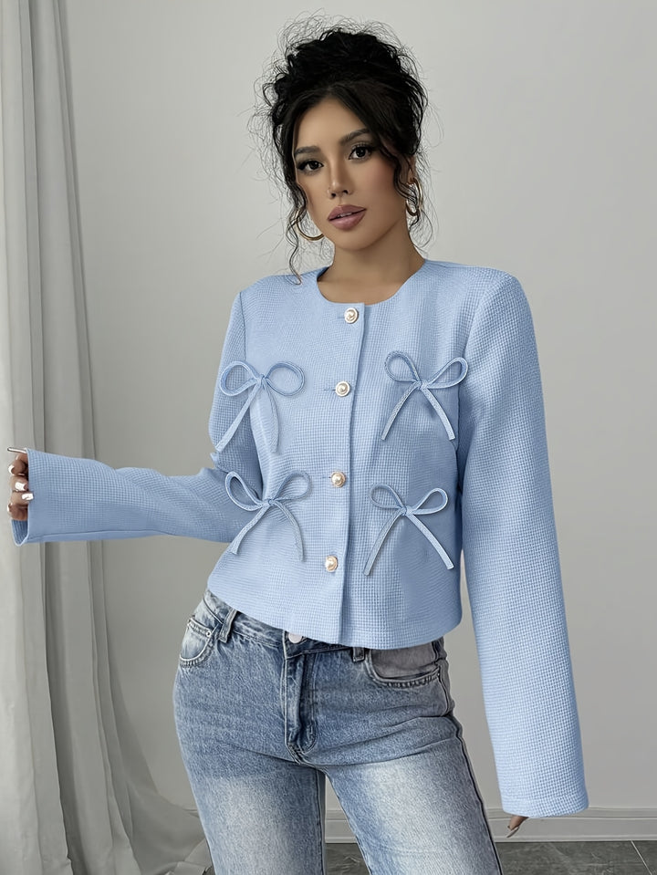 Adele | Bow-Detail Cropped Jacket