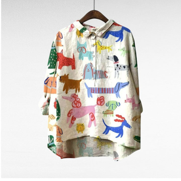 Briar | Stylish Dog-Print Blouse