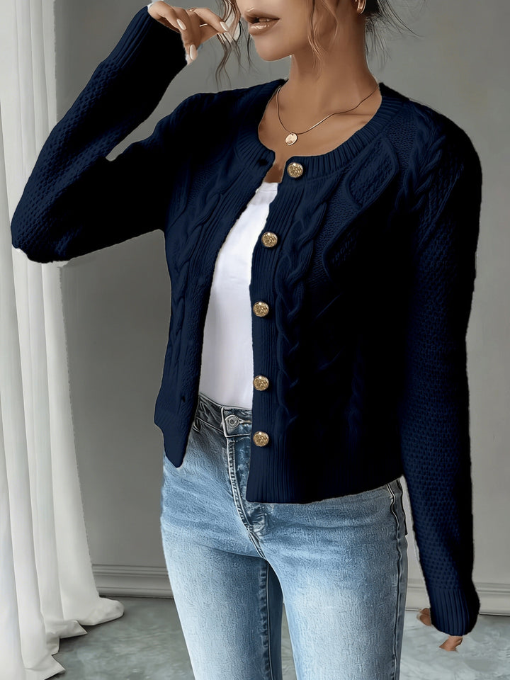 Cecilia | Cable-Knit Button-Front Cardigan