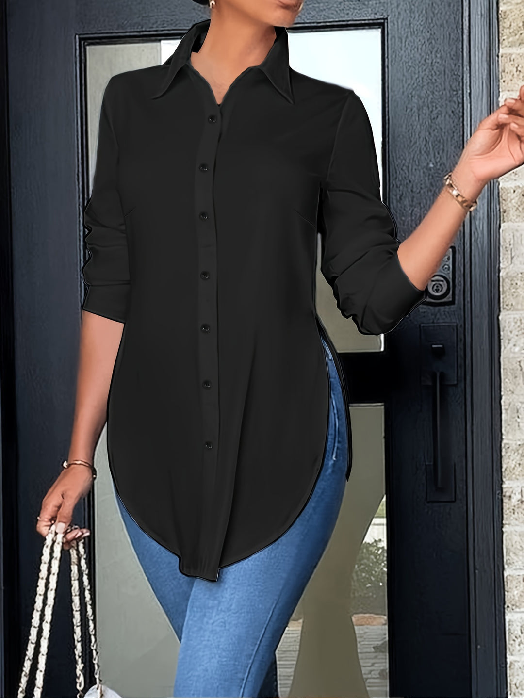 Delia | Tailored Longline Blouse