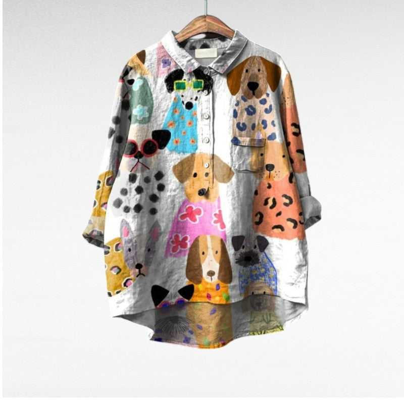 Briar | Stylish Dog-Print Blouse
