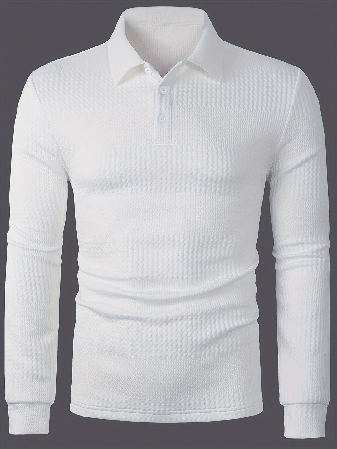 Clifford | Textured Long Sleeve Polo Shirt