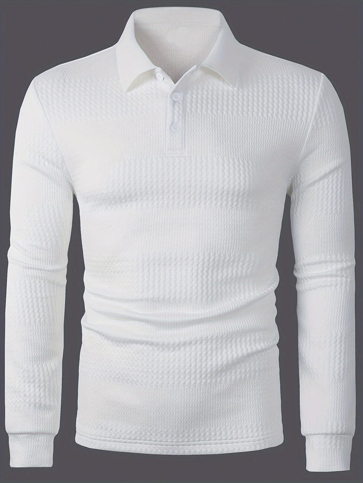 Clifford | Textured Long Sleeve Polo Shirt