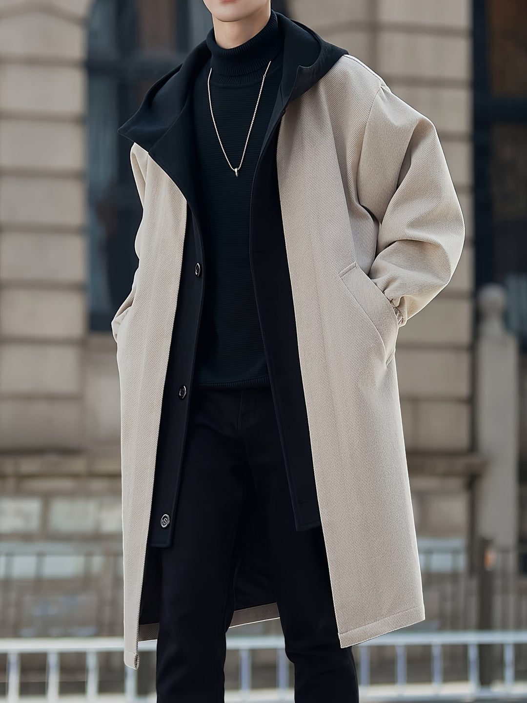 Cornelius | Layered Hooded Longline Coat