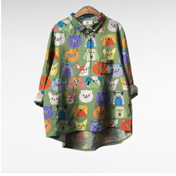 Briar | Stylish Dog-Print Blouse
