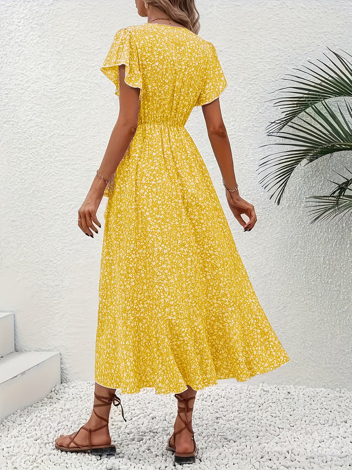 Elira | Stylish Floral V-Neck Dress