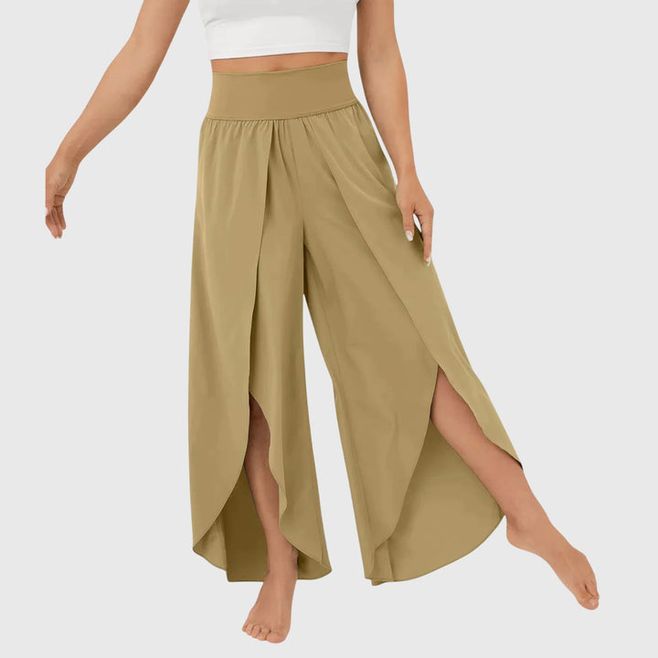 Selene | Flowing Wide-Leg Split Trousers