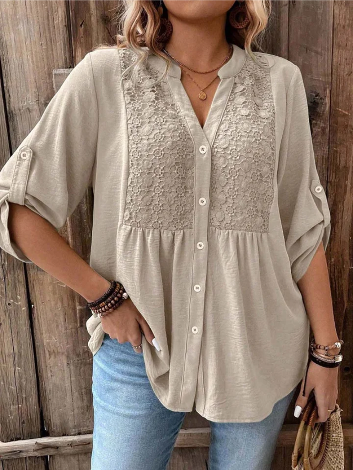 Marnie | Elegant Wide Sleeve V-Neck Blouse