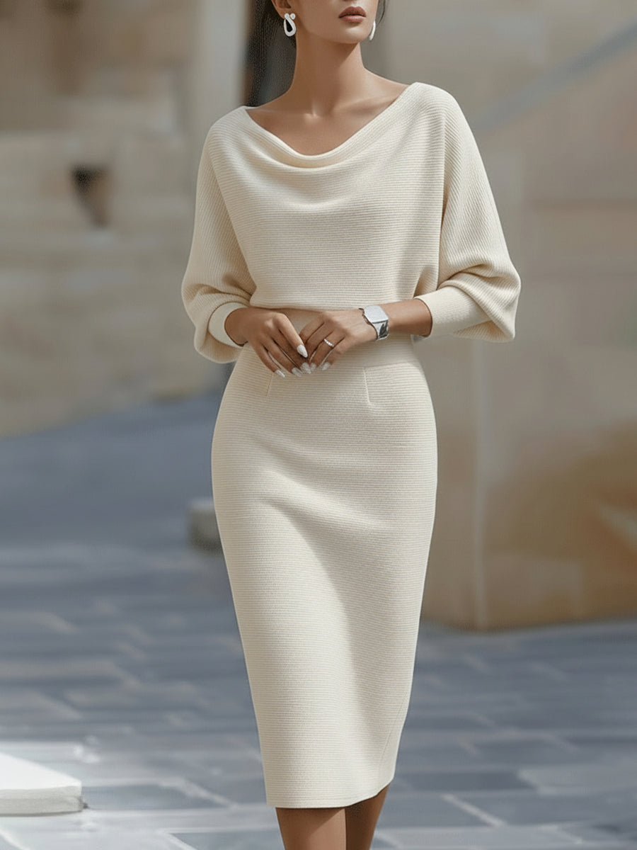 Lydia | Elegant Round Neck Midi Dress