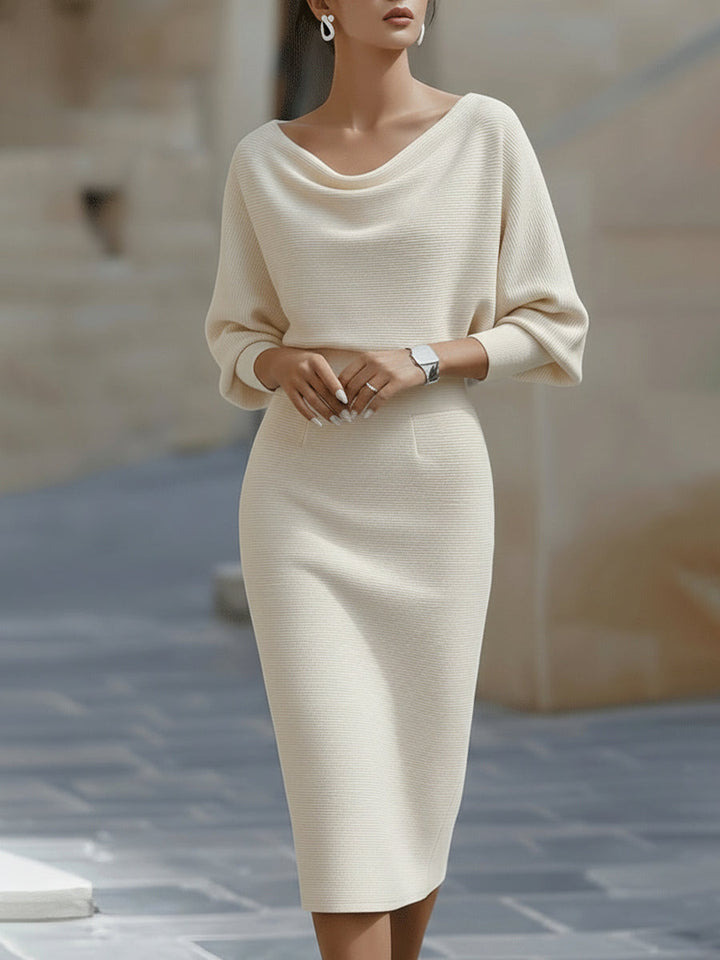 Lydia | Elegant Round Neck Midi Dress