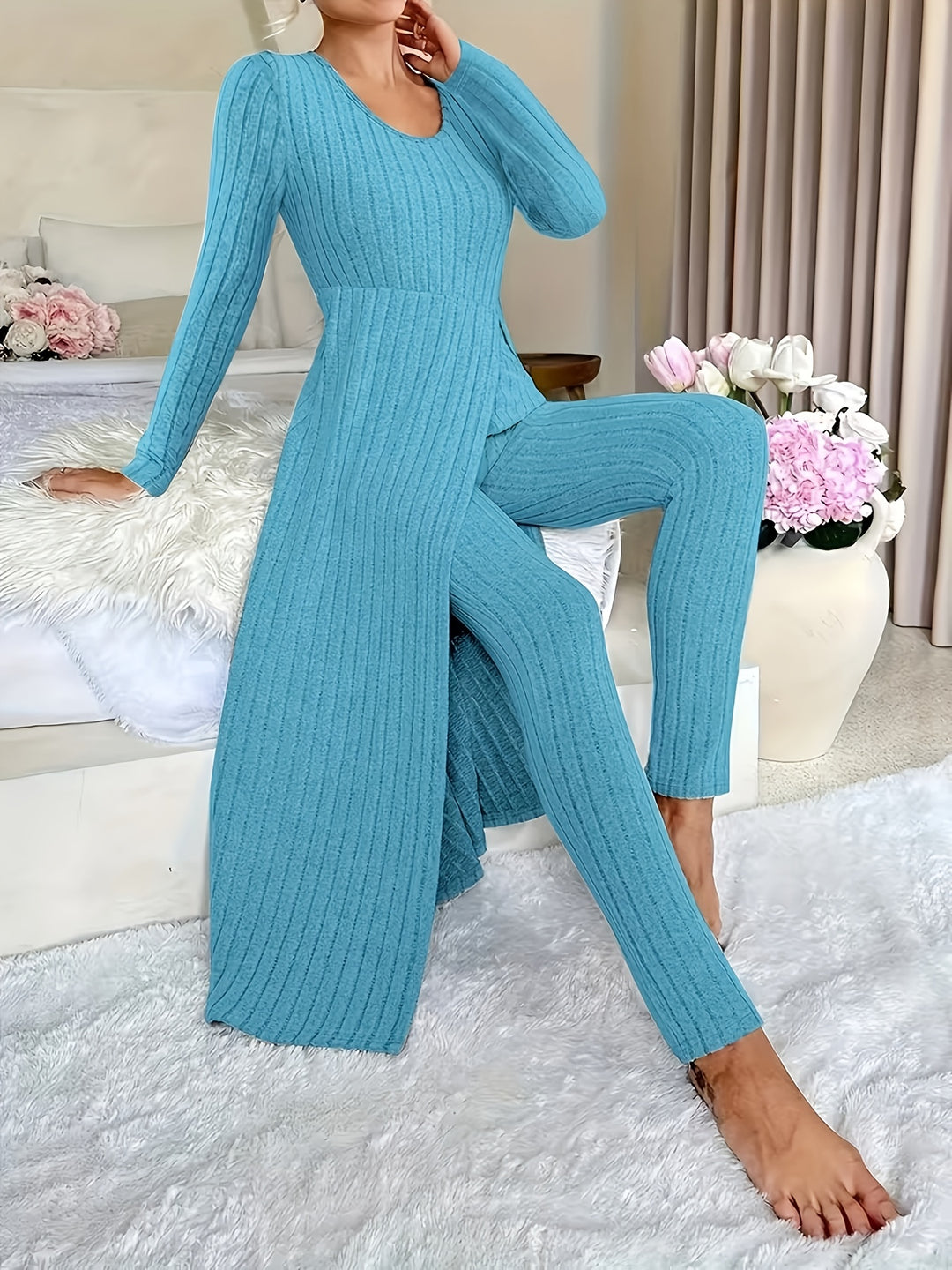 Gemma | Ribbed Lounge Two-Piece Set