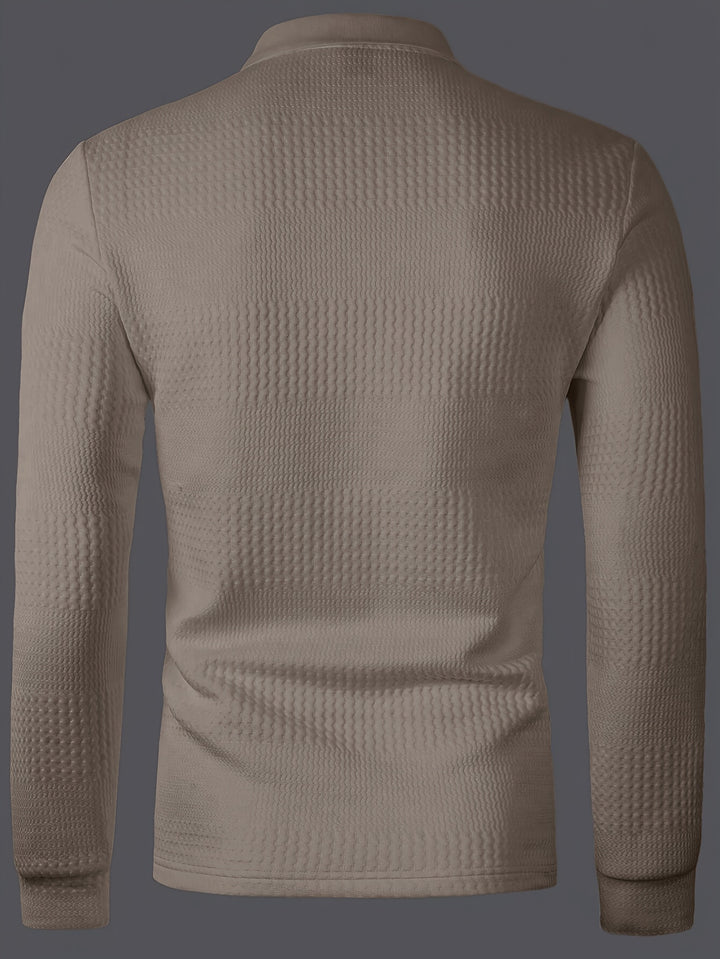 Clifford | Textured Long Sleeve Polo Shirt