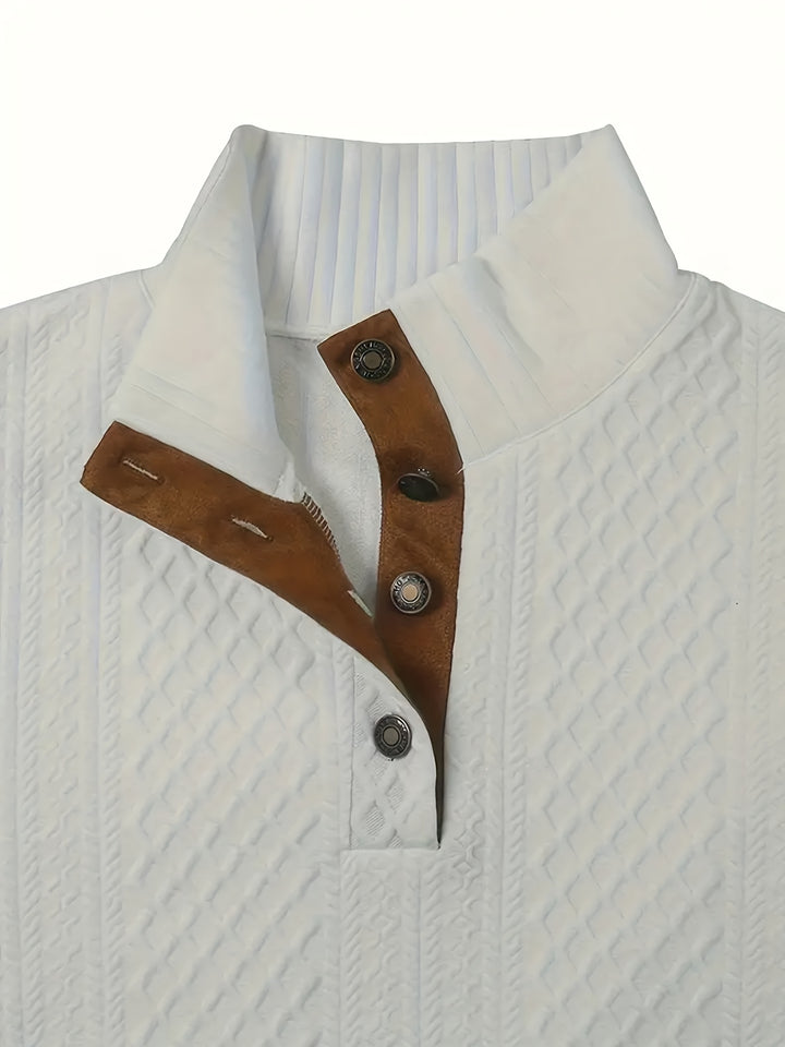 Gabriel | Textured Stand-Collar Jumper