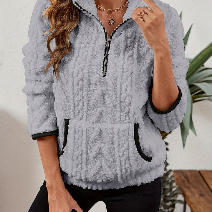 Thea | Textured Half-Zip Pullover